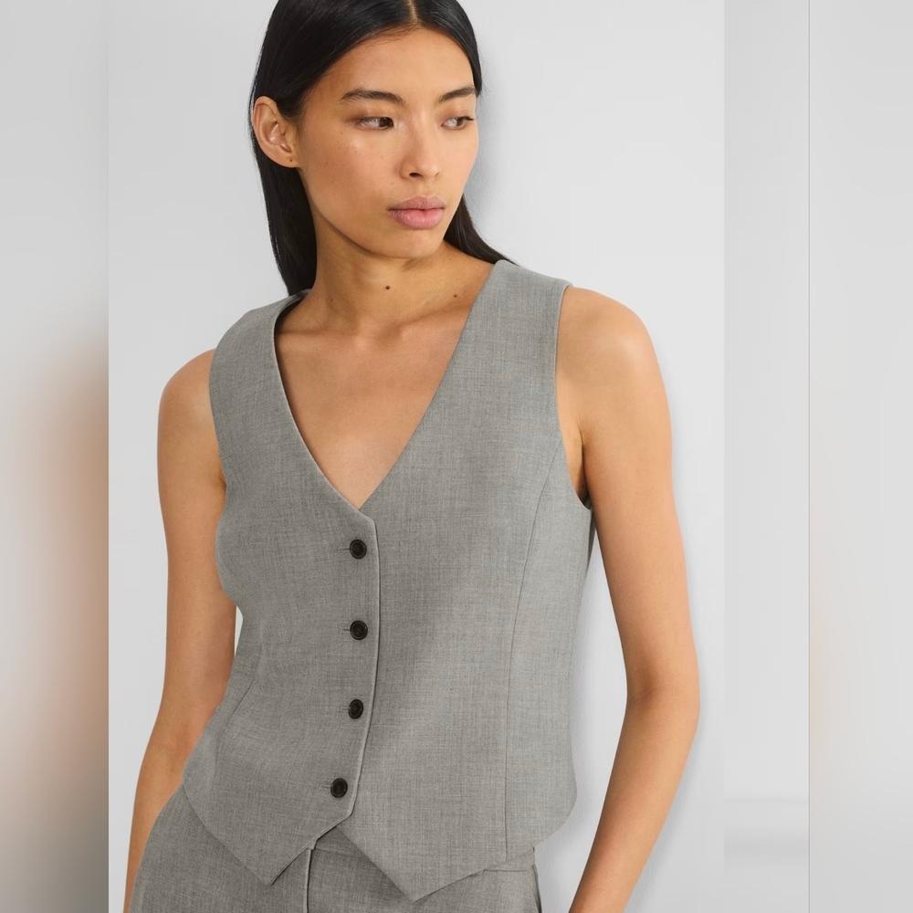 Aritzia Babaton Deniro Vest (Re)ssential Heather Dark Grey Size 14